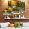 Designart - Forest Waterfall with Yellow Trees - Large Landscape Canvas Art Print